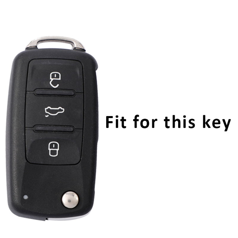 Auto Schlüssel Hülle Schwarz für Volkswagen Polo, Passat, Skoda