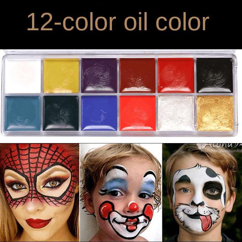 Professional 12 Color Face Paint Halloween Makeup Body paint