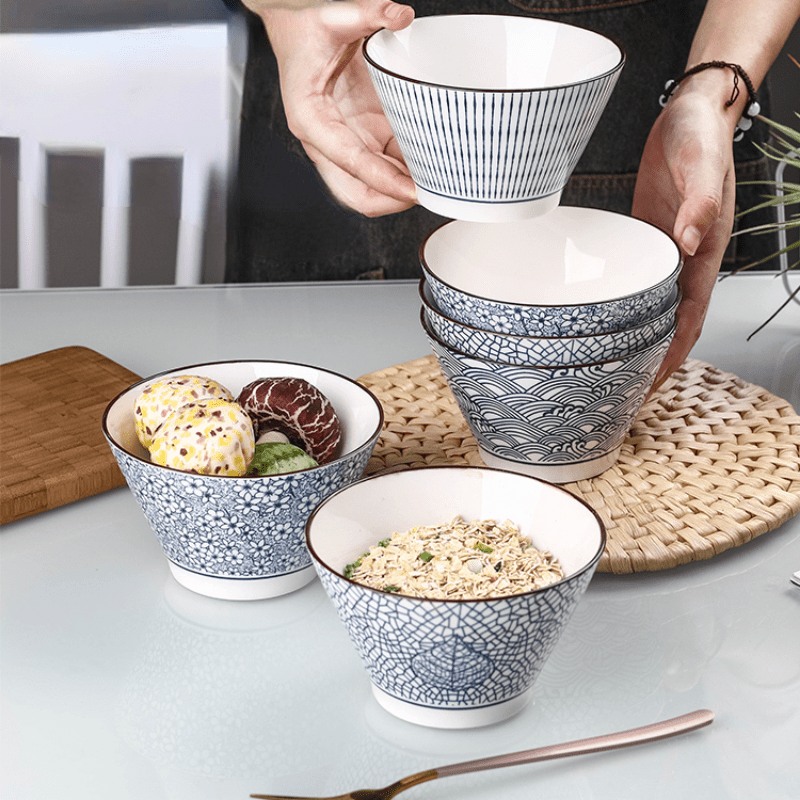 Ceramic Bowl Set Dish Hat Bowls For Home Dorm And Student - Temu
