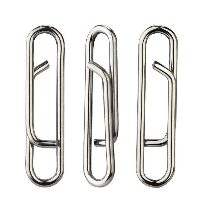 10Pcs Stainless Steel Fishing Clip Snap Long Line Clips Sea