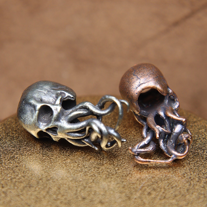 Halloween & Day Of The Dead Decorations, Punk Retro Style Octopus Skull  Design Lanyard Bead Pendants, Diy Paracord Accessories - Temu Austria
