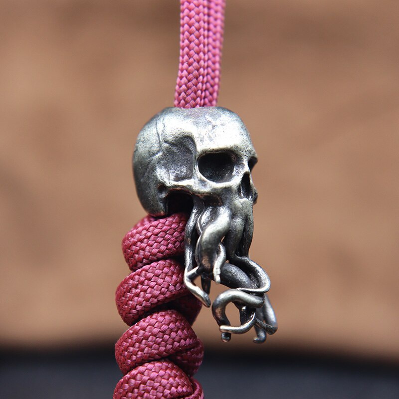 Halloween Day Of The Dead Decorations Punk Retro Style Octopus Skull Design  Lanyard Bead Pendants Diy Paracord Accessories, Shop On Temu And start  Saving