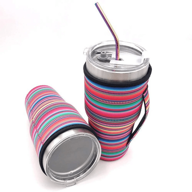 Colorful Neoprene Cup Sleeve With Handle - Heat Resistant