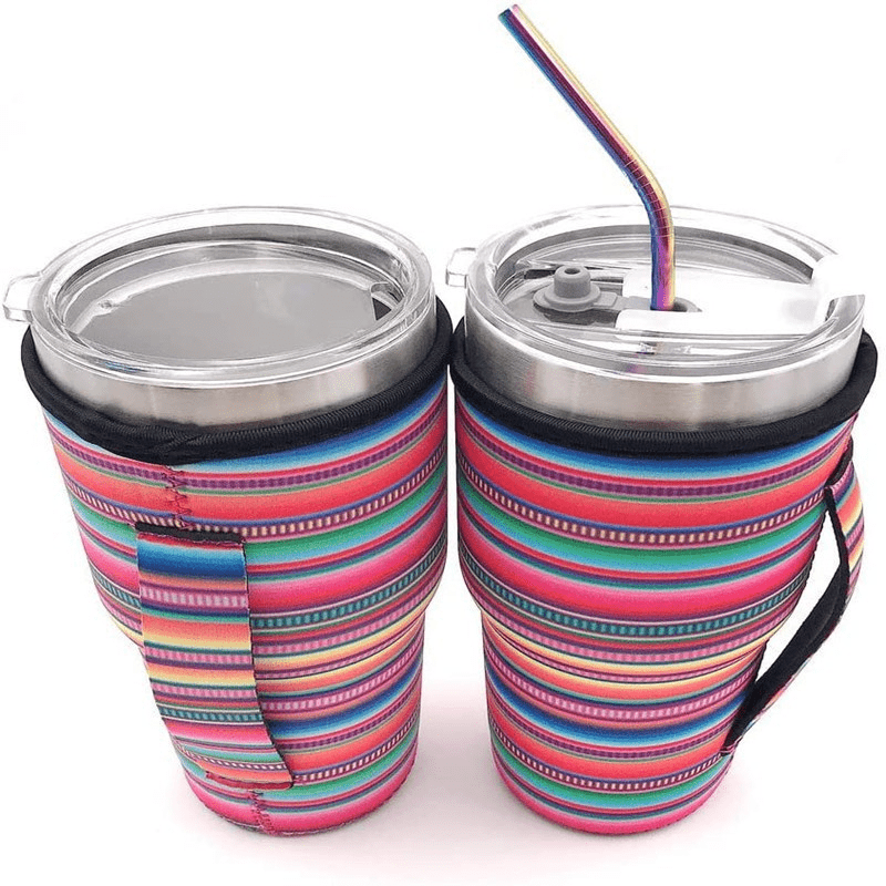 Colorful Neoprene Cup Sleeve With Handle - Heat Resistant