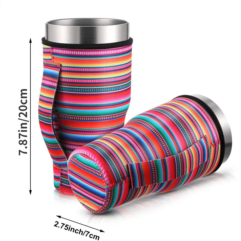 Colorful Neoprene Cup Sleeve With Handle - Heat Resistant