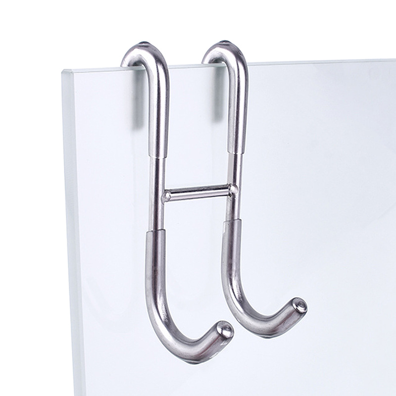 Space Aluminum Metal Door Hook Shower Glass Door Hook Free - Temu