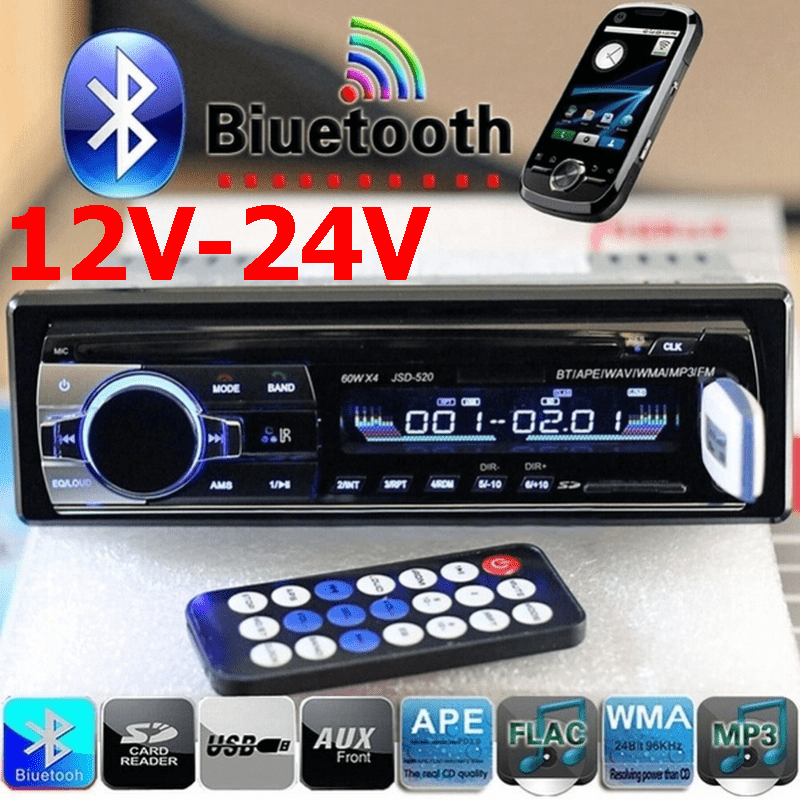 Comprar Radio de Coche 1 Din FM Audio Música USB/SD Bluetooth Estéreo  Reproductor MP3 12V/24V