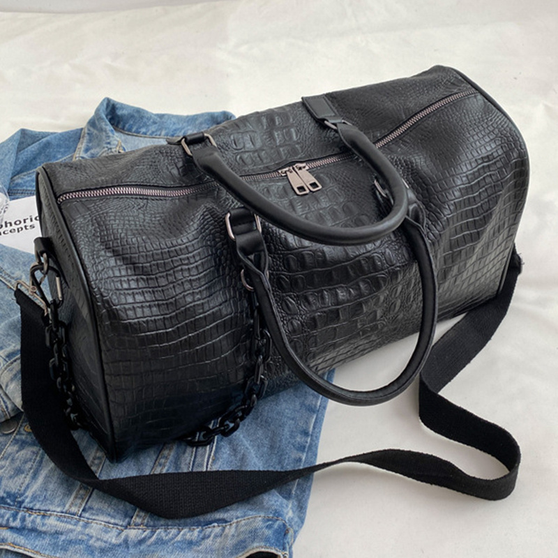 Large Capacity Crocodile Embossed Handbag, Multifunctional Sports Shoulder  Bag, Portable Luggage Bag - Temu