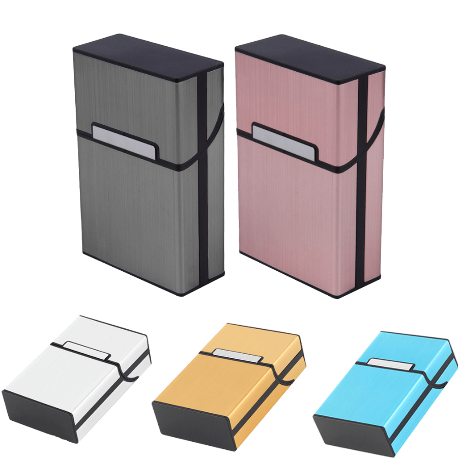 Frcolor Cigarette Case Holder Metal Cigar Storage Box Pocket Antique Luxury  Designer E Vintage Container Aluminium Cover 