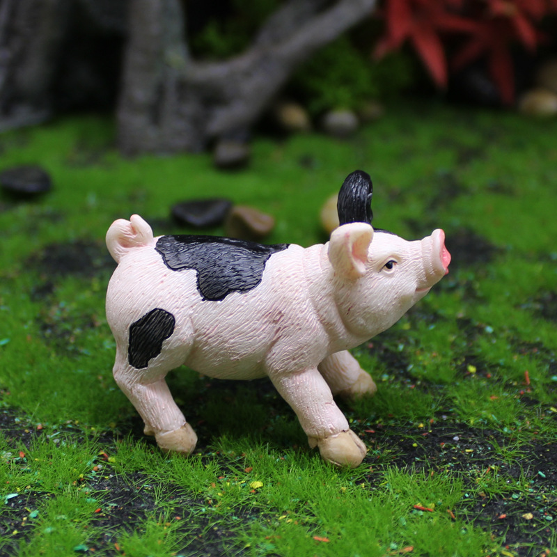 Resin craftwork pigs miniatures Simulation animal fairy garden