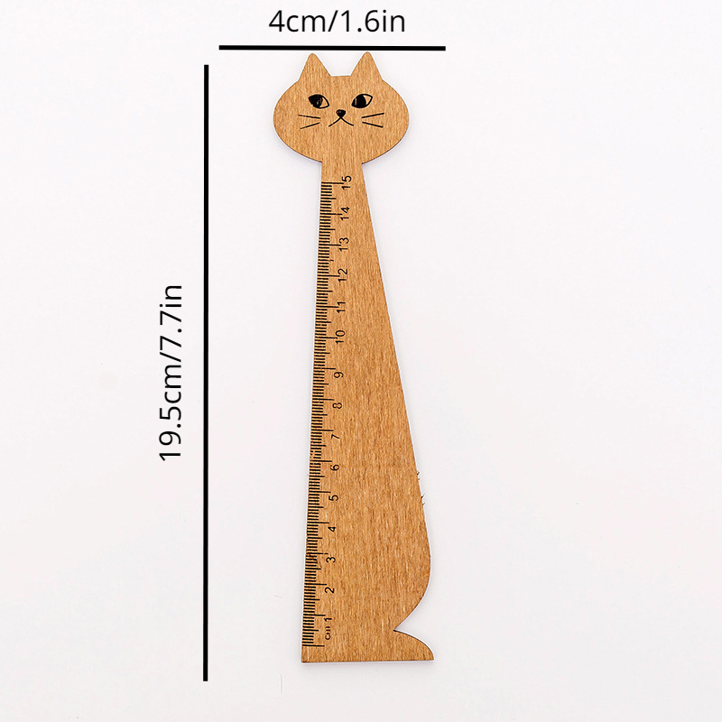 Cartoon Colorful Cat Wooden Ruler Fresh Classroom Drawing - Temu