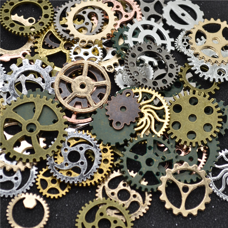 50g Steampunk Cogs & Gears Charms Alloy Pendant Charms Bracelet Craft Metal Charms For Jewelry Making Diy Supplies