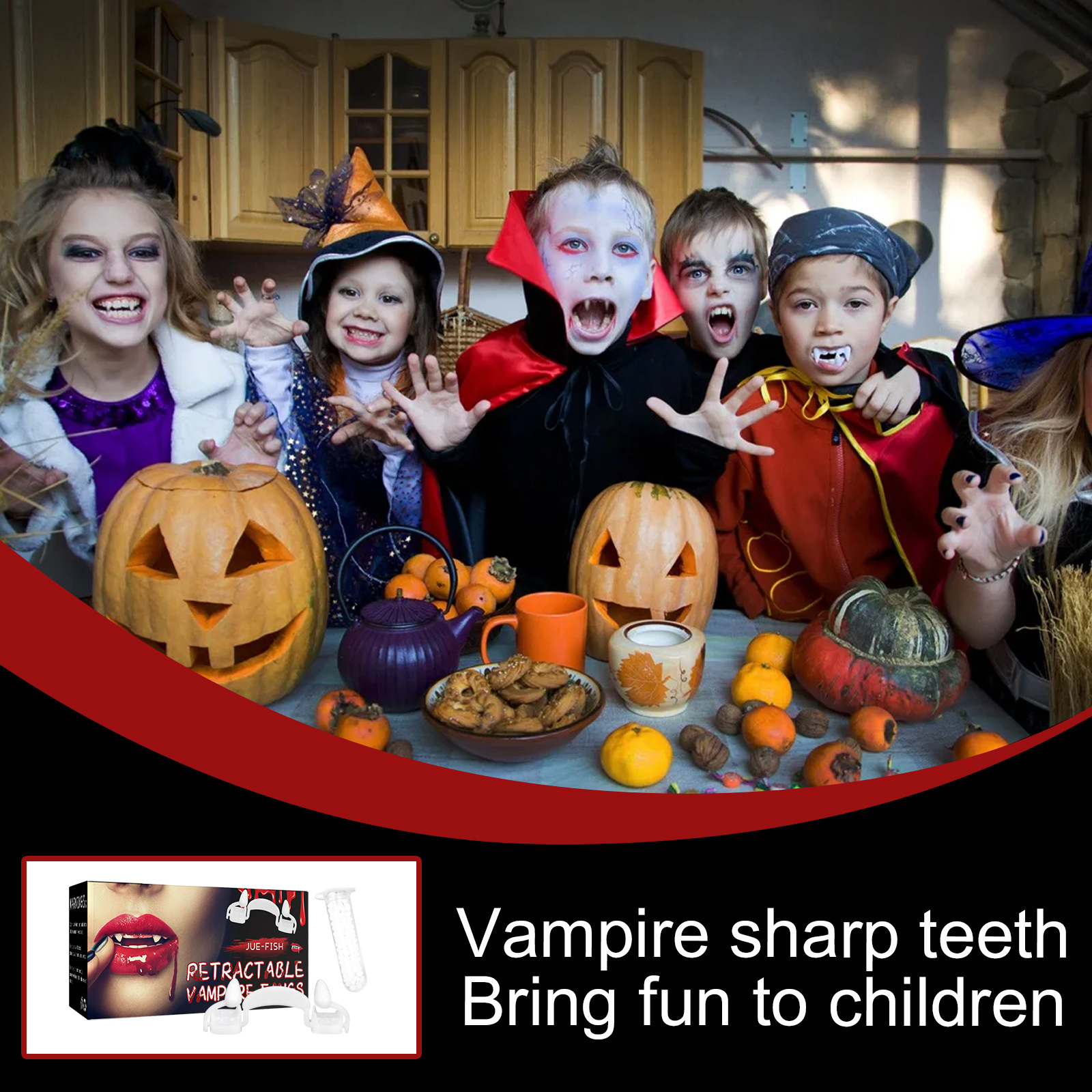 5pcs/white Vampire Fangs, Reusable Plastic Teeth, Children's Vampire Teeth Party Gifts, Halloween Fashion Accessory, Gift Bag Fillers, Halloween