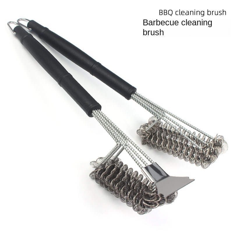 BBQ Grill Brush Scrubber Barbecue Cleaning Tool Stainless Steel Wire Cleaner