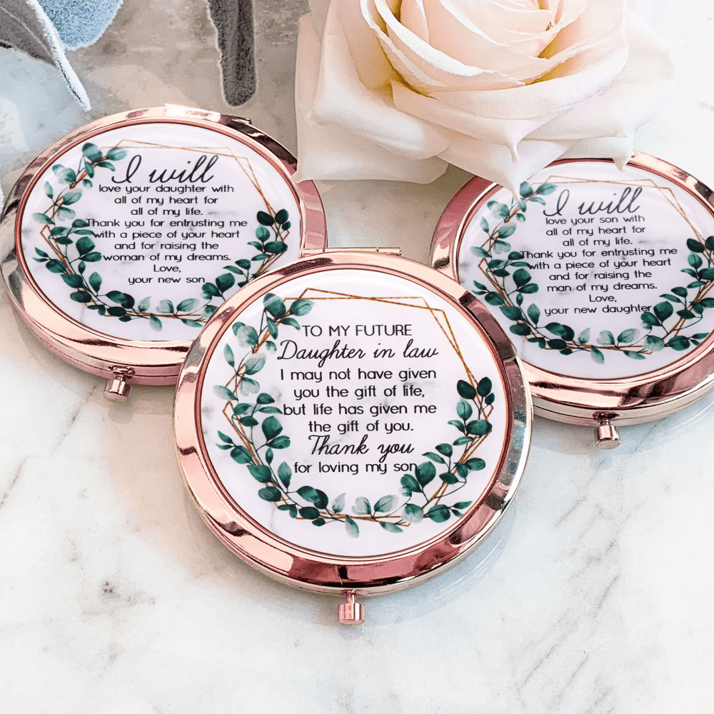 Gevody couple gifts for Him and Her Friendship gifts compact Makeup Mirror  for Bridesmaids Daughter Mother Birthday gift for Wi