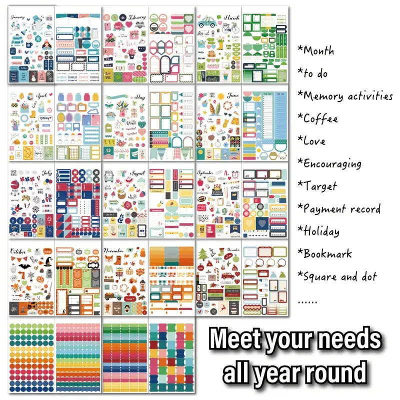 720+ Planner Stickers Value Stickers Pack Monthly Weekly And - Temu