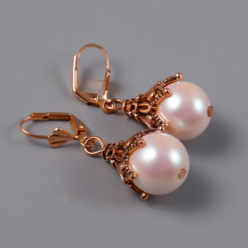 Faux Pearl Decor Ganci Orecchini Elegante Stile Semplice - Temu Italy