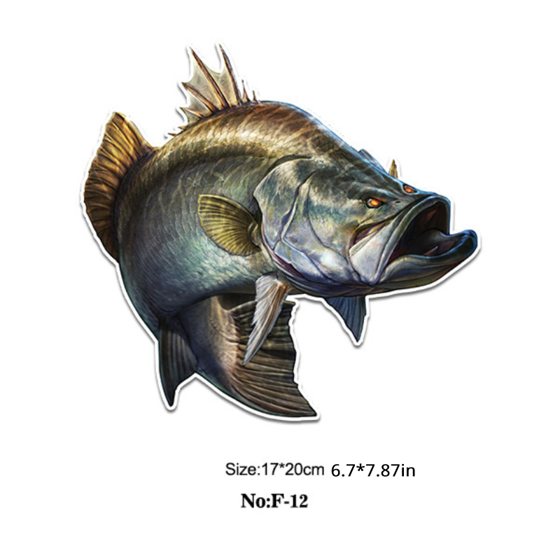 50pcs Fishing Outdoors Themed Waterproof Sticker Pack Bass Fish Stickers Set