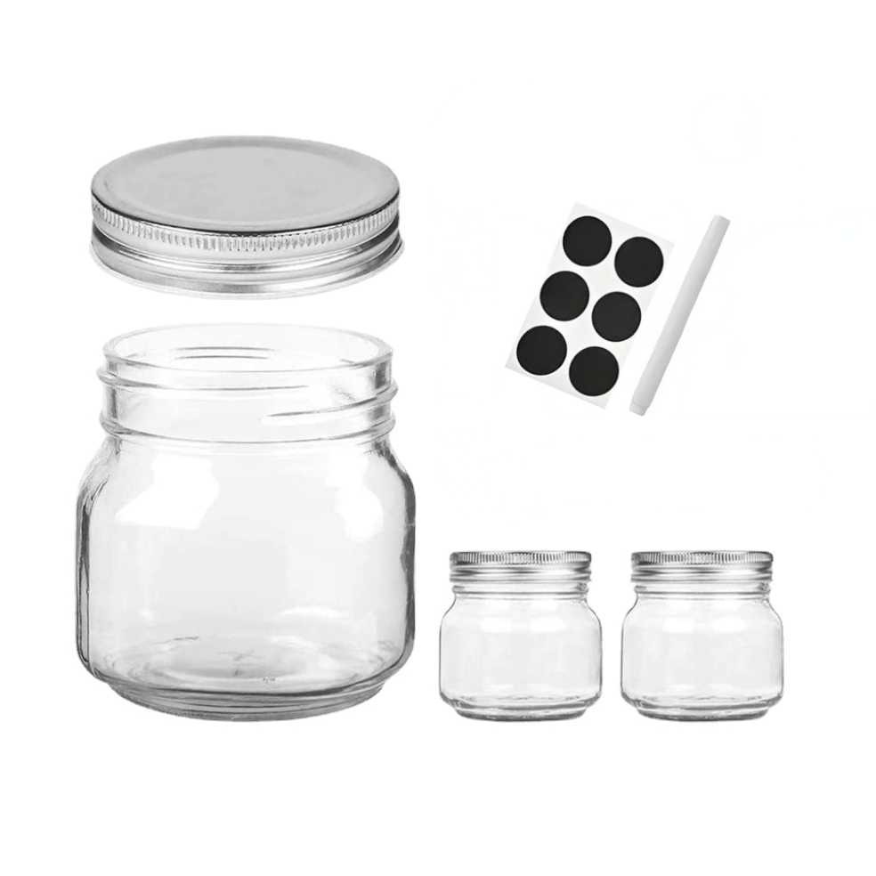 Mason Jars, Glass Jars With Lids, (about ), Kitchen Storage Wide Mouth  Spice Jars With Silver Lids, For Pickle, Honey, Fish Sauce, Herbs, Jelly,  Jam, Kitchen Accessories - Temu
