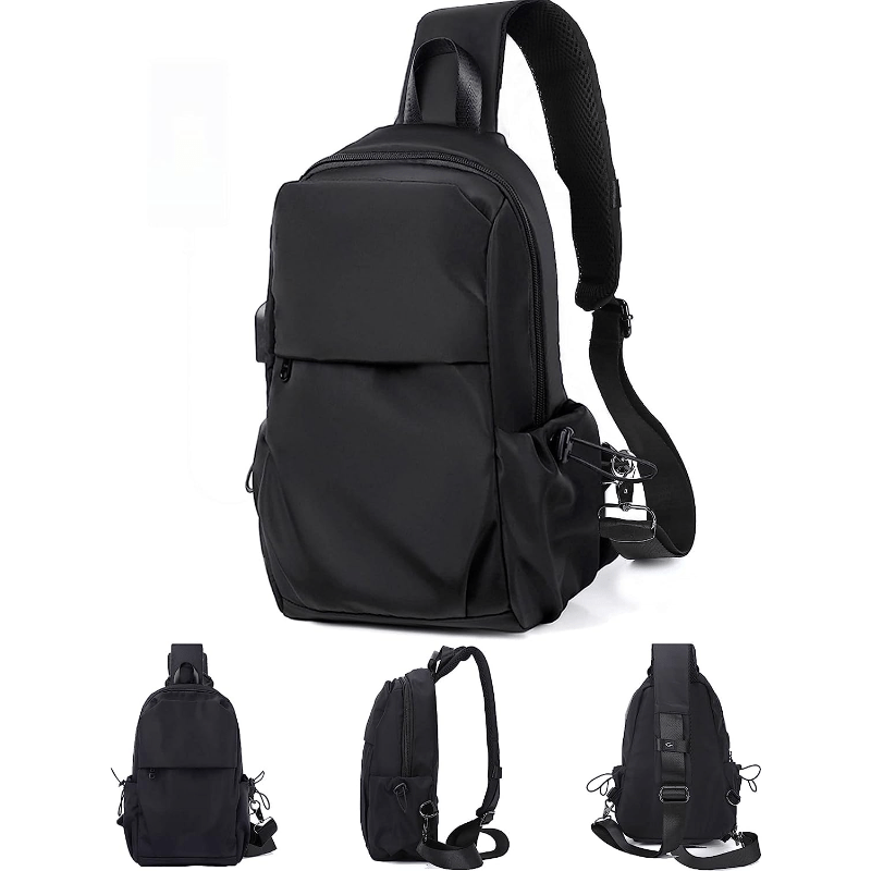 Lightweight Black Crossbody Backpack Shoulder Bag For Hiking Walking Biking  Travel Cycling - Temu