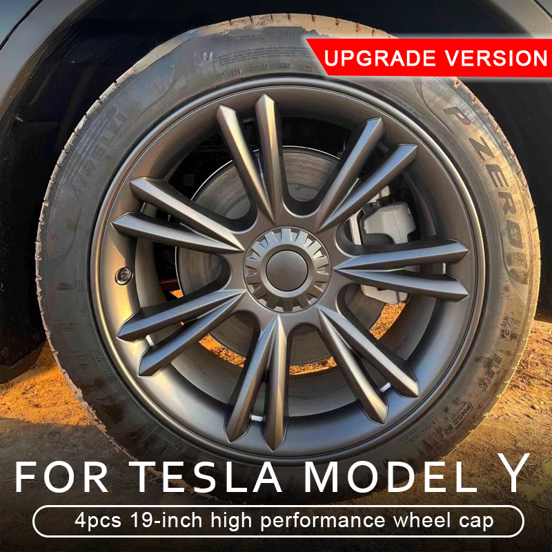 Cache-moyeu 19 pour Tesla Model Y 2020 – 2021, 4 Pièces