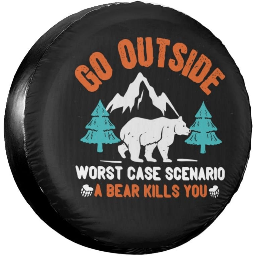 Go Outside Worst Case Scenario A Bear Kills You Spare Tire Cover Camper  Wheel Protectors Weatherproof Universal For Trailer Rv Camper Accessories  Temu Germany