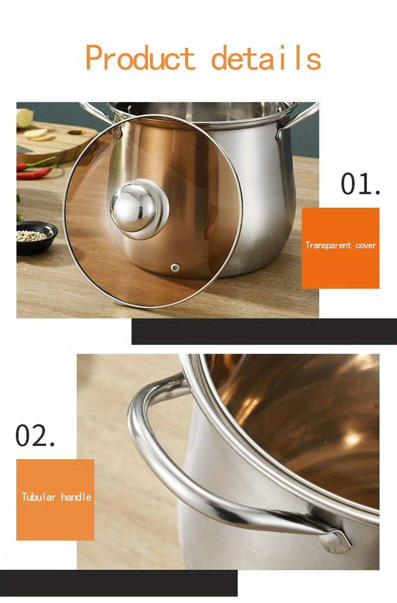 1pc Stainless Steel Stock Pot (8.66''), Large Stockpot, Soup Pot, Kitchen  Utensils, Kitchen Gadgets, Kitchen Accessories, Home Kitchen Items