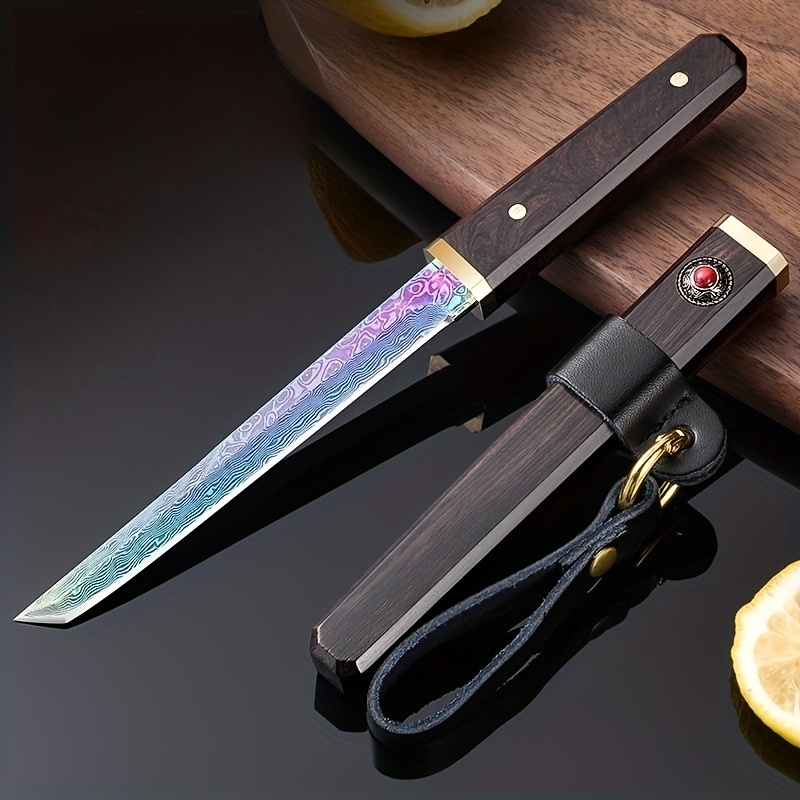 1pc Cuchillo Patrón Damasco Exteriores Funda Cuchillo - Temu