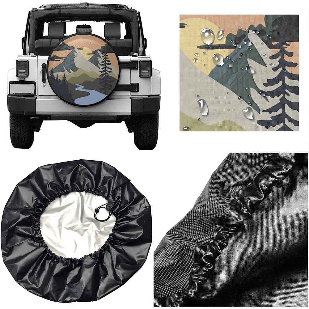 Camper Spare Tire Cover Mountain Adventure Wheel Protectors Covers  Weatherproof Universal Fit For Trailer Rv Suv Truck Camper Travel Trailers  Temu