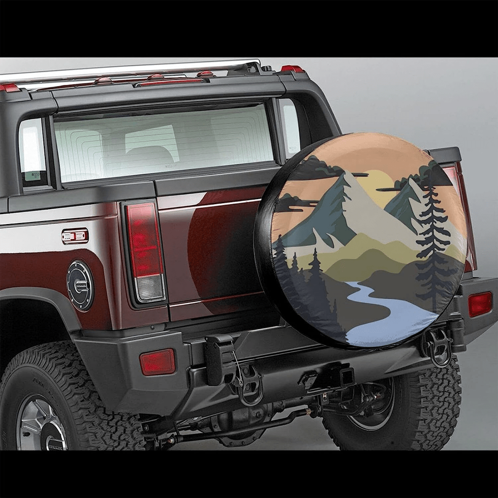 Camper Spare Tire Cover Mountain Adventure Wheel Protectors Covers  Weatherproof Universal Fit For Trailer Rv Suv Truck Camper Travel Trailers  Temu