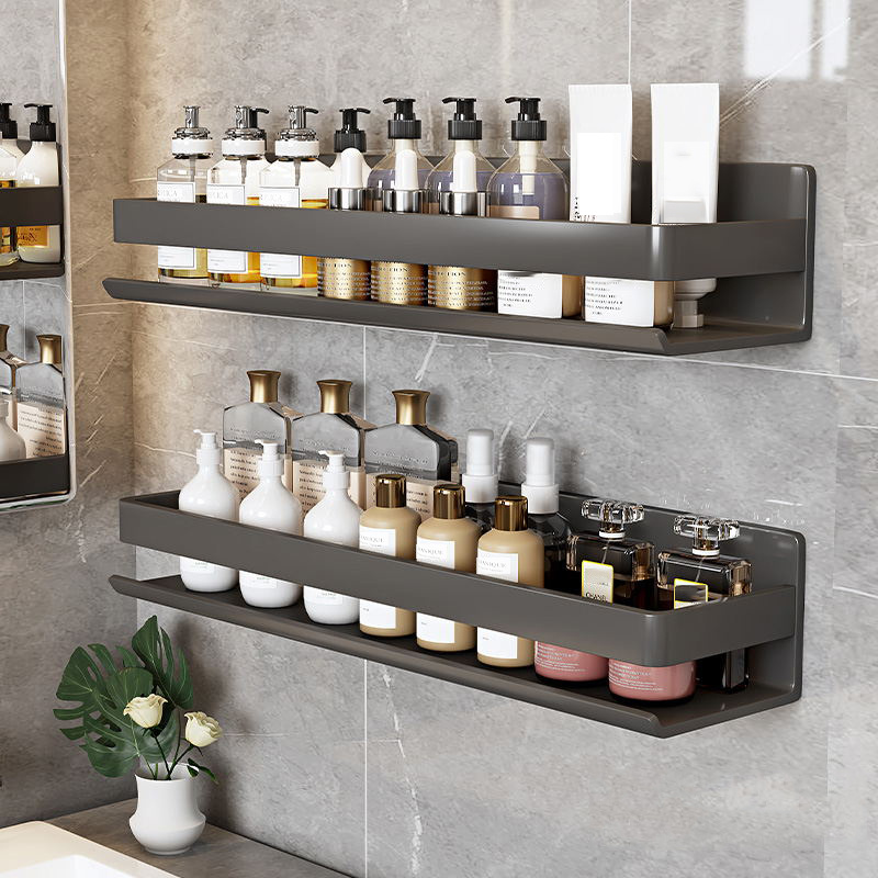Punch-free Bathroom Shelf Shampoo Cosmetic Towel Storage Rack