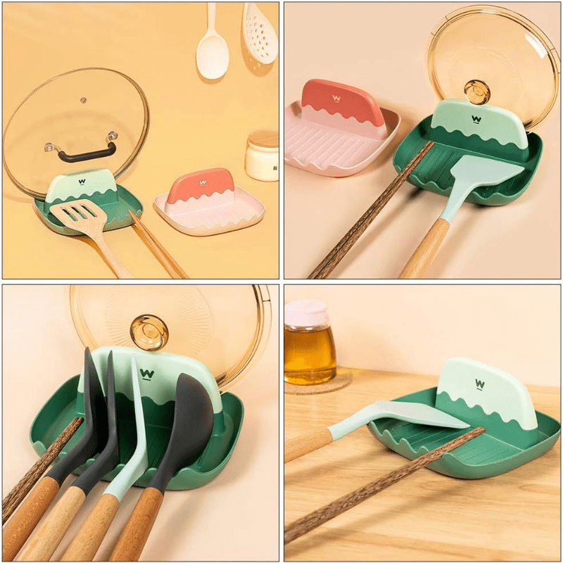 Heat Resistant Pot Lid Holder And Spoon Holder For Kitchen Countertop, Cute  Cooking Utensil Holder, For Spoons, Ladles, Tongs, Forks, Convenient And  Stylish Kitchen Accessories - Temu