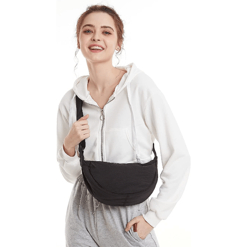 Fashion new handbag, Small Hobo Bags for Women Dumpling Shoulder Bag armpit  bag moon handbag with Zipper Closure (G-Black)