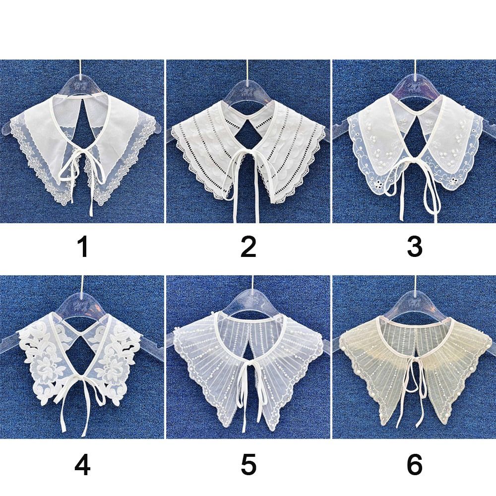 Imitation Pearl Lace Fake Collar White Sunscreen Detachable - Temu