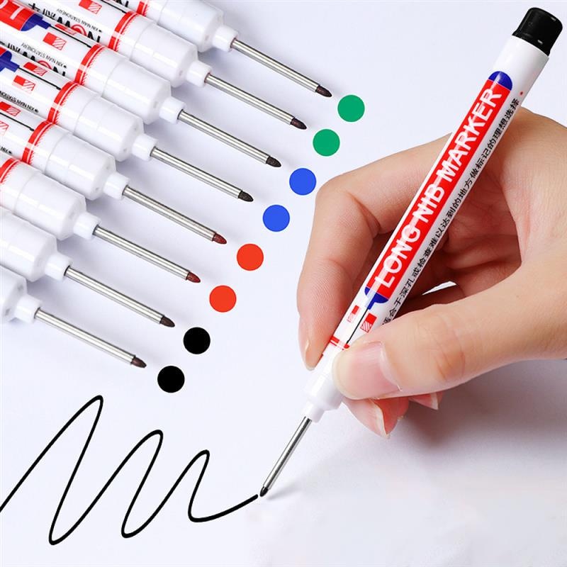 Multi-purpose Deep Hole Marker Pens Long Head Markers Mark Tool Carpenter  Pen