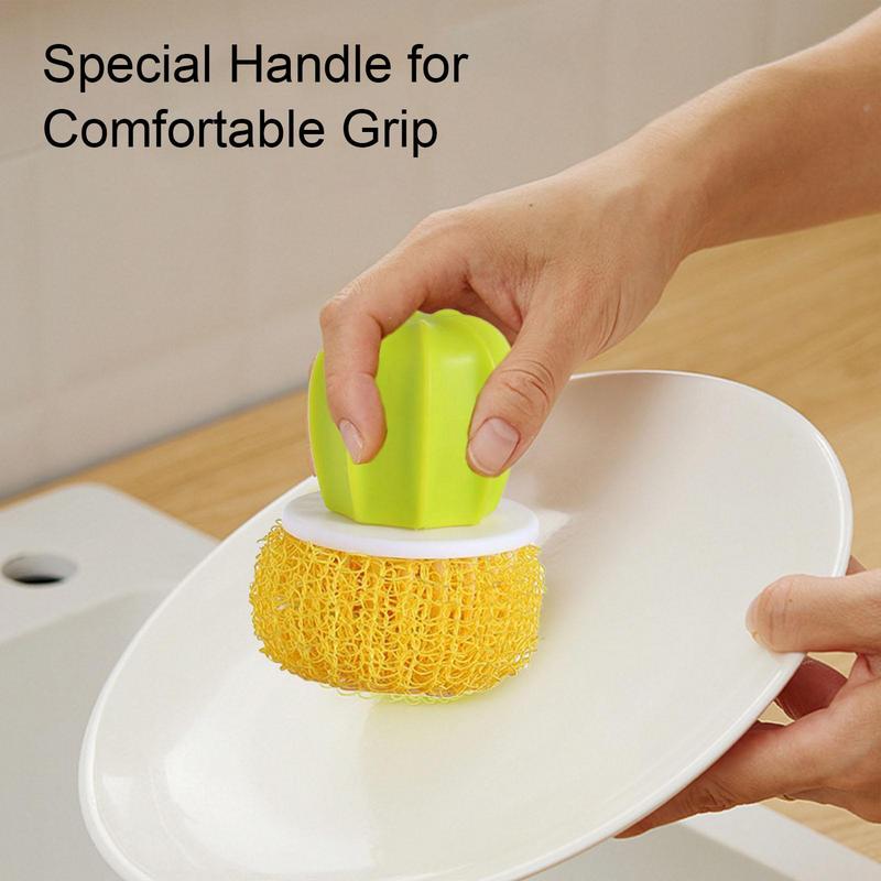 1pc Removable Kitchen Round Dish Sponges Scourer Cleaning Ball