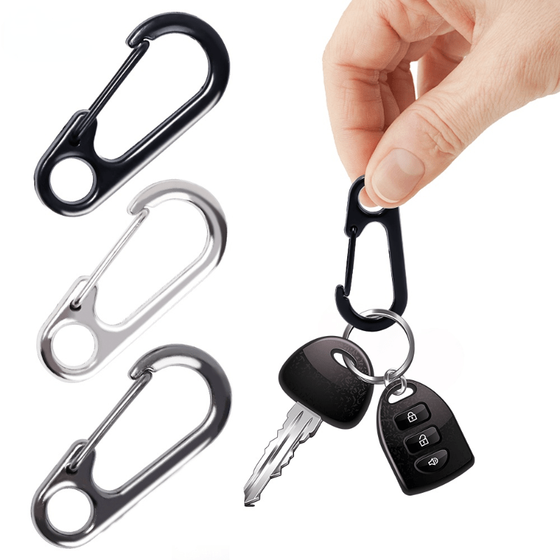 10pcs Keychains Clip S Carabiner Biners Plastic Snap Hook Keyring Buckle  Keychain Landyard Flashlight Backpack Accessories