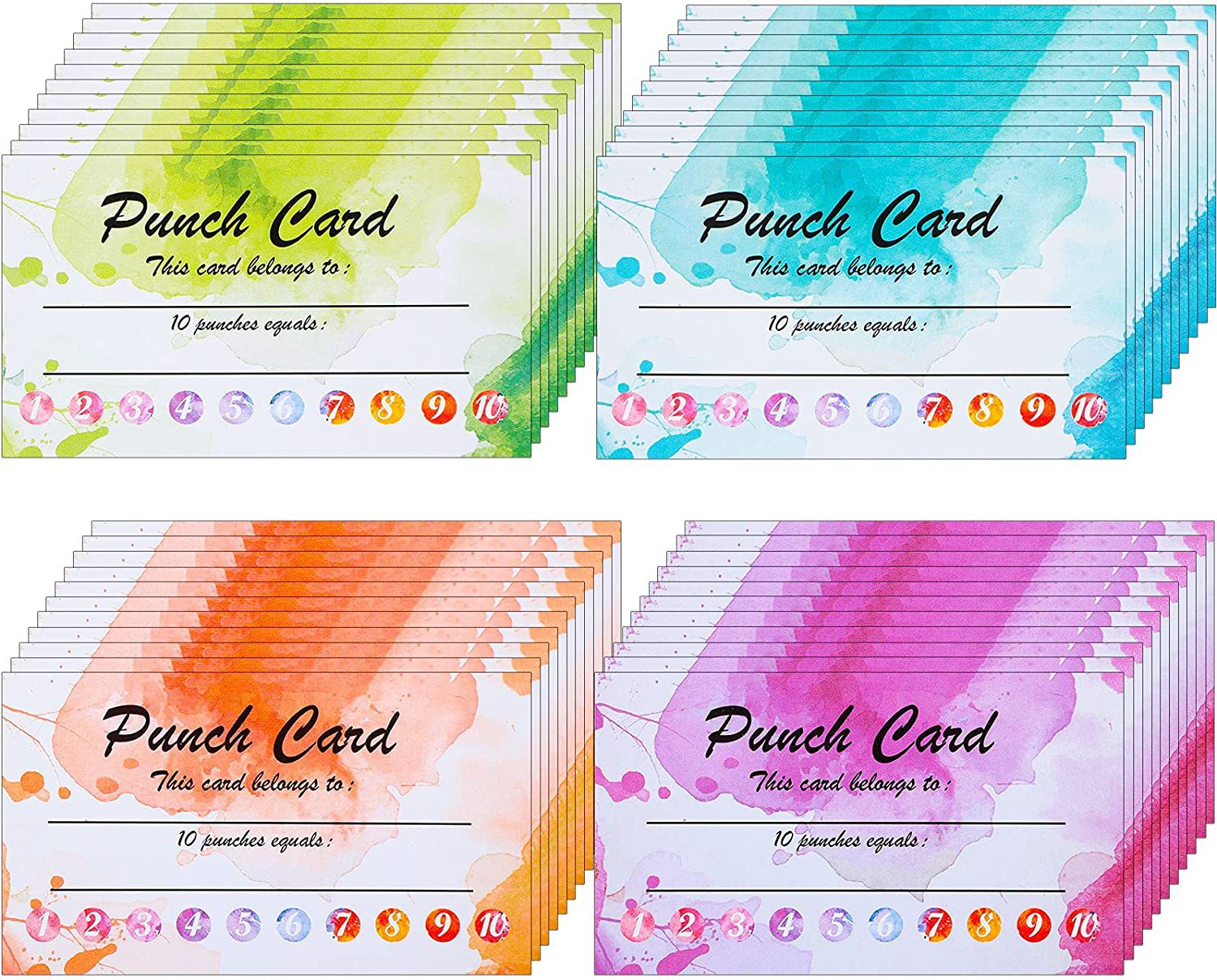 200 Pcs Reward Punch Cards - Behavior Incentive Awards for Kids Students  Teachers - Business Loyalty Card 2 x 3.5