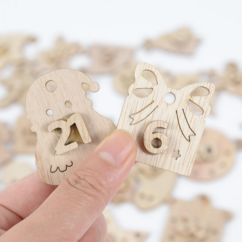  GWHOLE 1 to 24 Wooden Number with String for Christmas Advent  Calendar Countdown, Wooden Number Pendants for DIY Craft Gift Tags  Decorations : Home & Kitchen