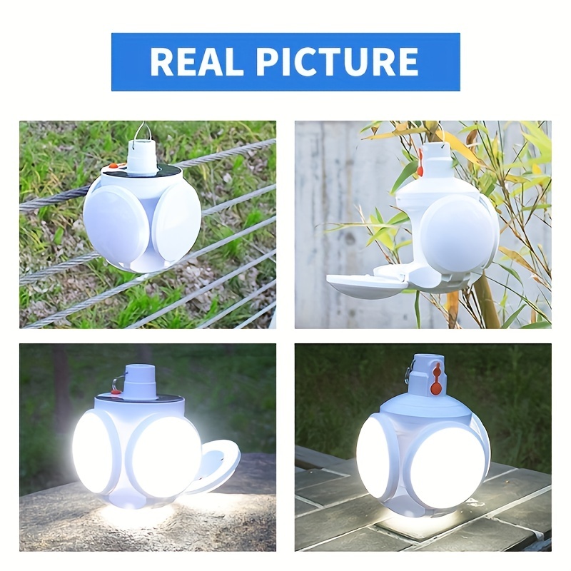 Portable Solar Charger Camping Lantern Lamp LED Outdoor Lighting Folding  Camp Tent Lamp USB Rechargeable Lantern