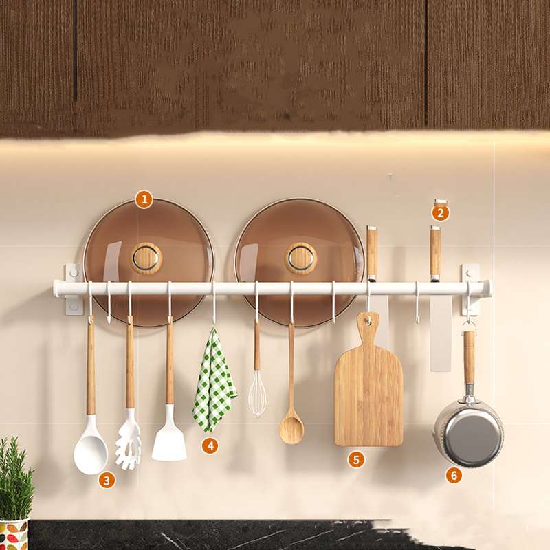 Wall Mounted Kitchen Utensil Rack Modern Wall Rod Storage - Temu