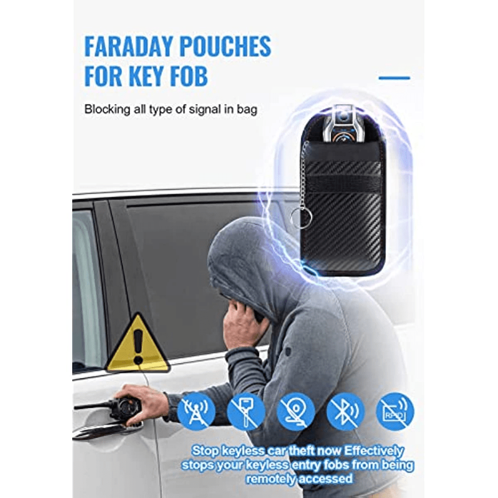 Car Key Fob Blocker Case Faraday Keyless Entry Guard Cage Pouch