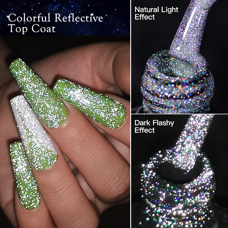 Luminous Reflective Glitter Gel Nail Polish Glow in dark - Temu