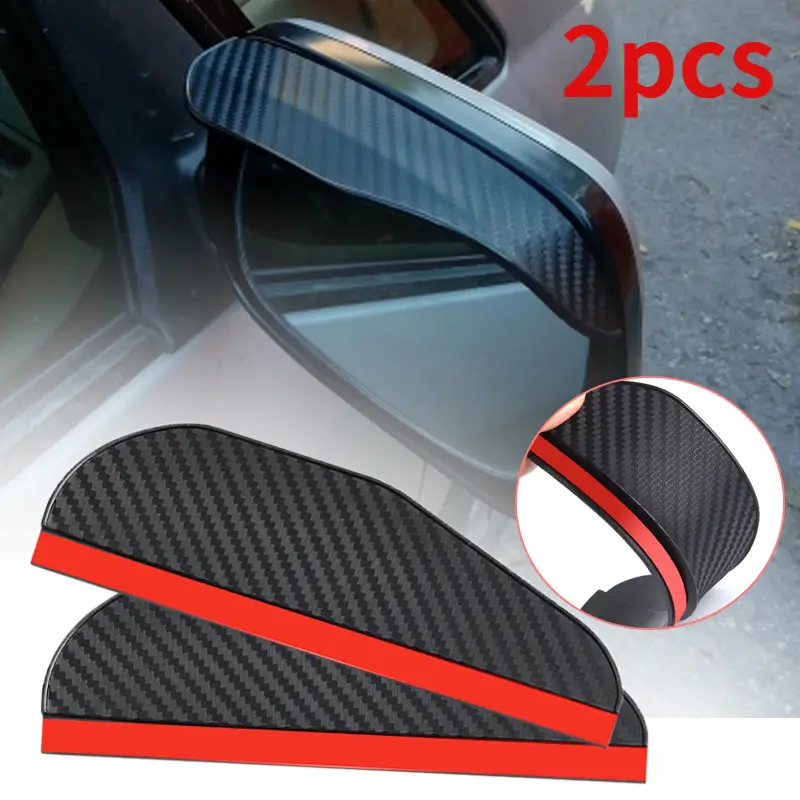 2pcs/pair Carbon Fiber Universal Auto Parts Rearview Mirror Protector Rain  Cover Car Rearview Mirror Eyebrow Rain Cover