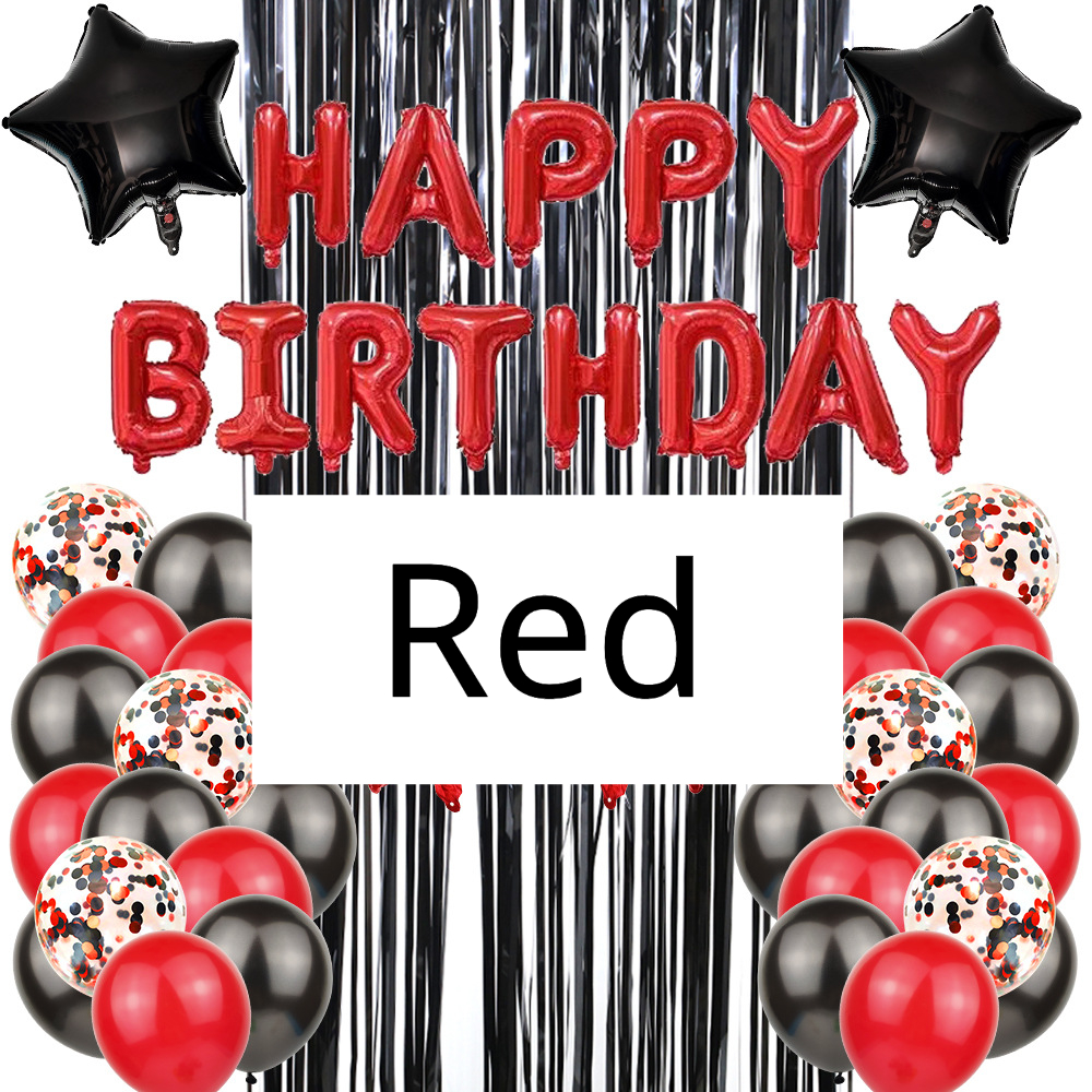 Birthday Decorations Red and Black for Men Women, Happy Birthday