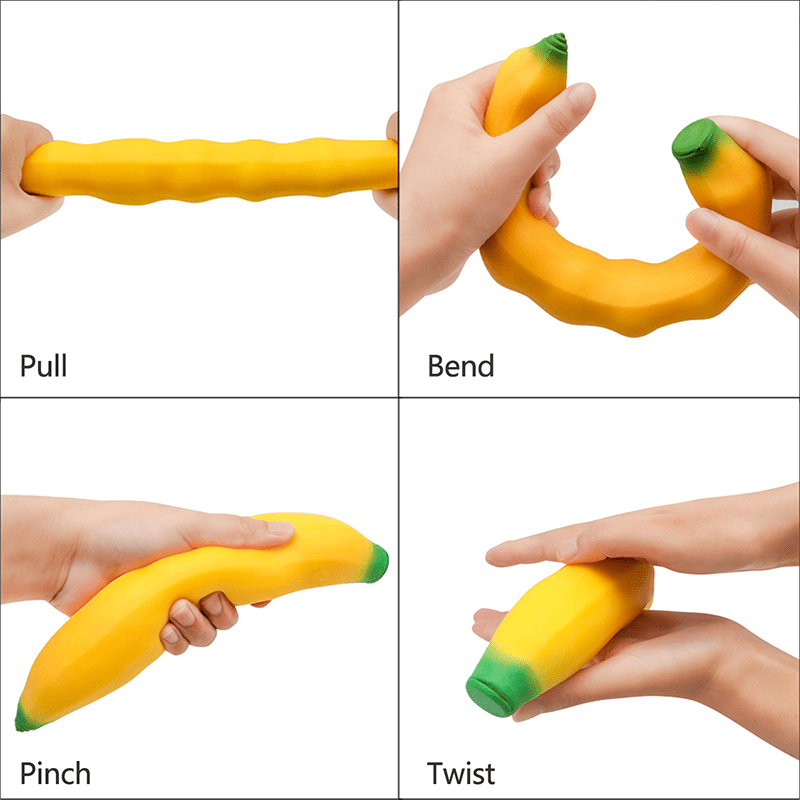 JA-RU Plátano elástico, zanahoria y osito gomoso. Juguetes sensoriales  (paquete de 3) Juguetes para aliviar el estrés | Juguetes para ansiedad  para