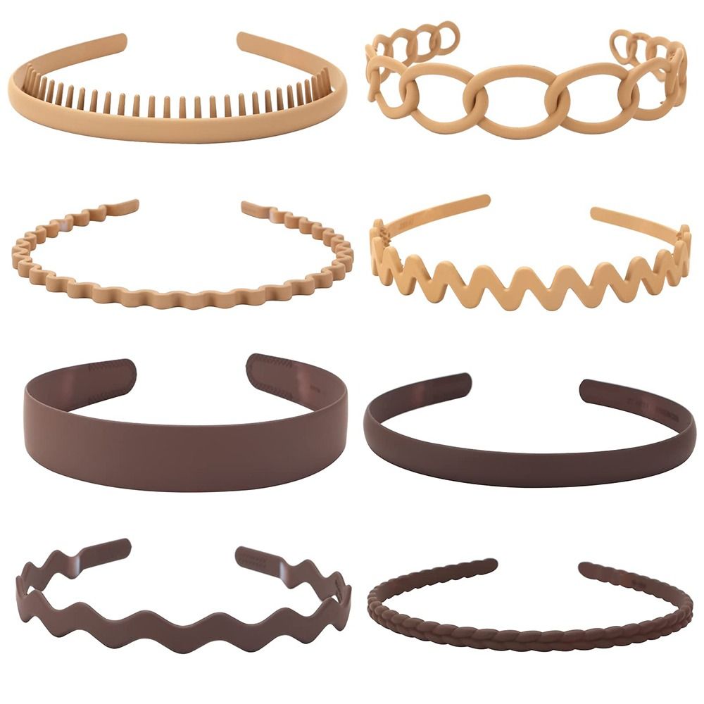 8pcs Solid Headband Teethed Head Hoop Women's Hair Accessories