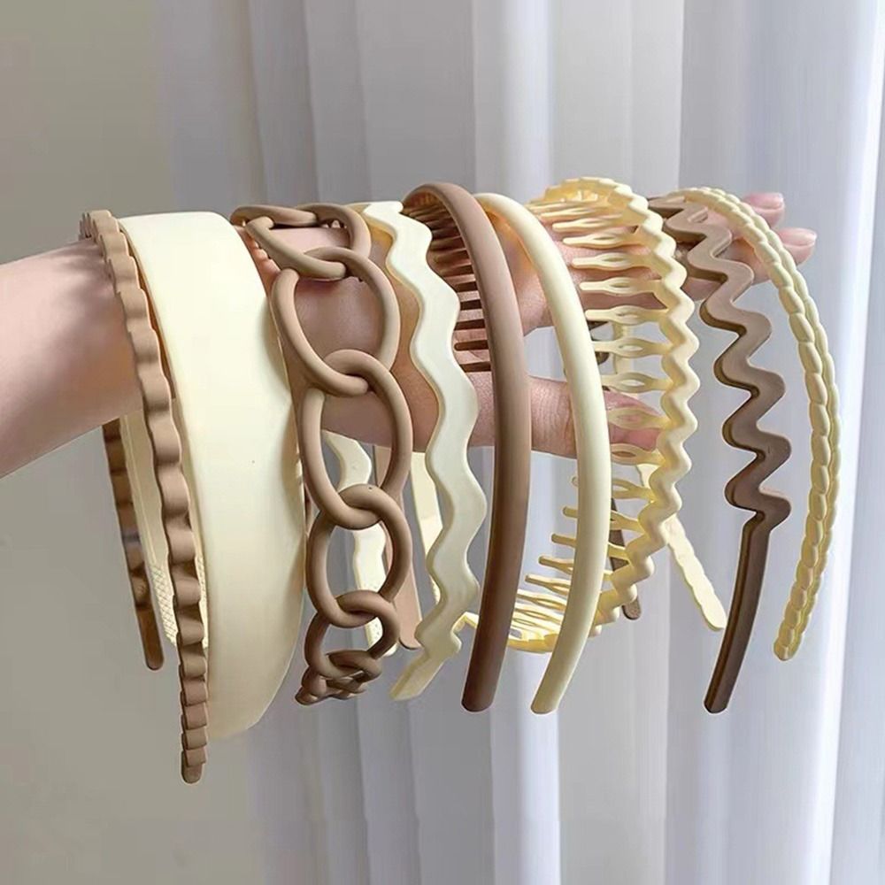 8pcs Solid Headband Teethed Head Hoop Women's Hair Accessories