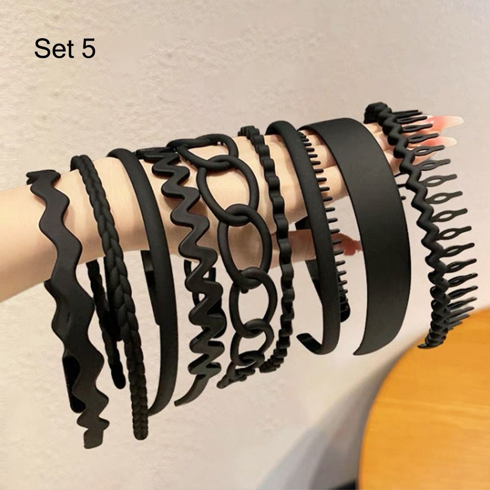 8pcs Solid Headband Teethed Head Hoop Women's Hair Accessories