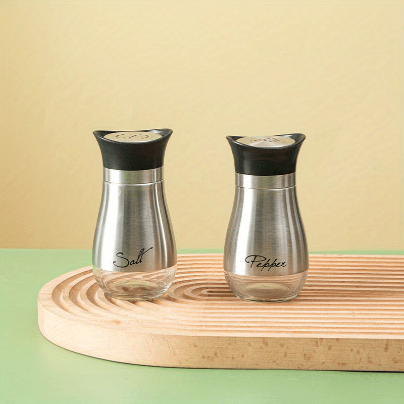 Salt and Pepper Shakers Grinders Set Refillable Stainless Steel